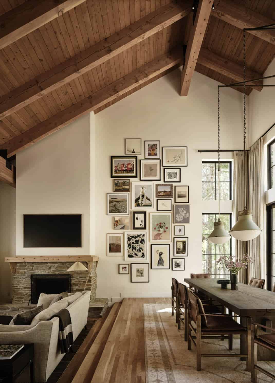 Rustic Living Room with a fireplace