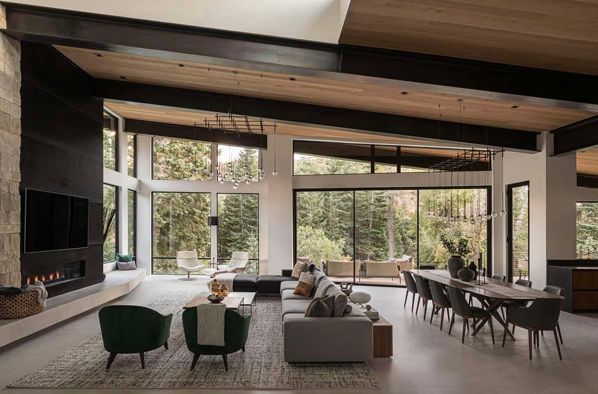 mountain modern style great room