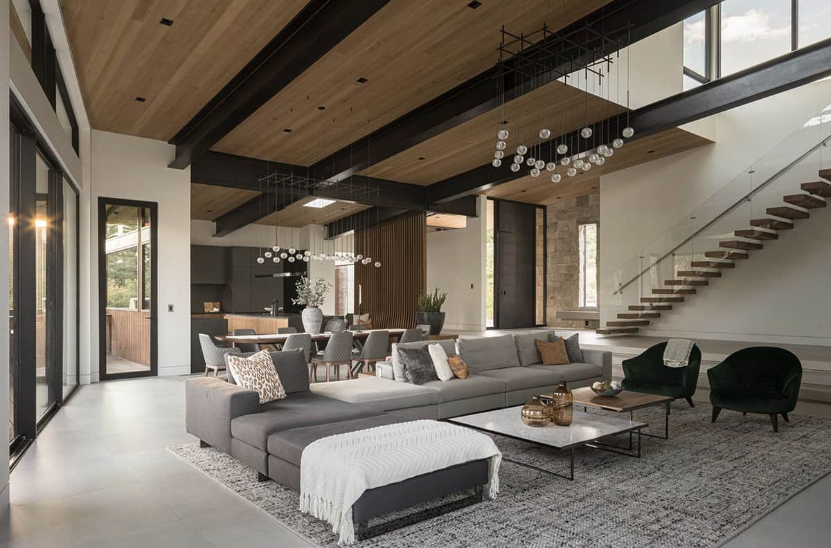 mountain modern style living room