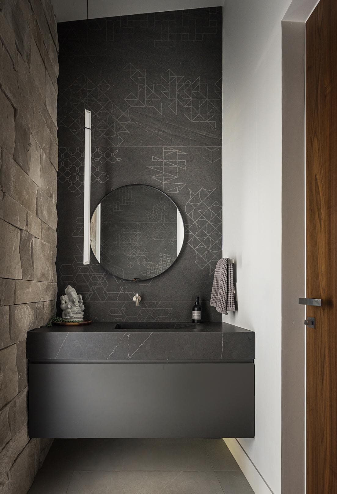 mountain modern style powder room