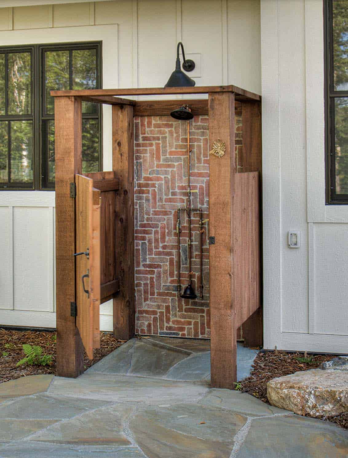 farmhouse style outdoor shower