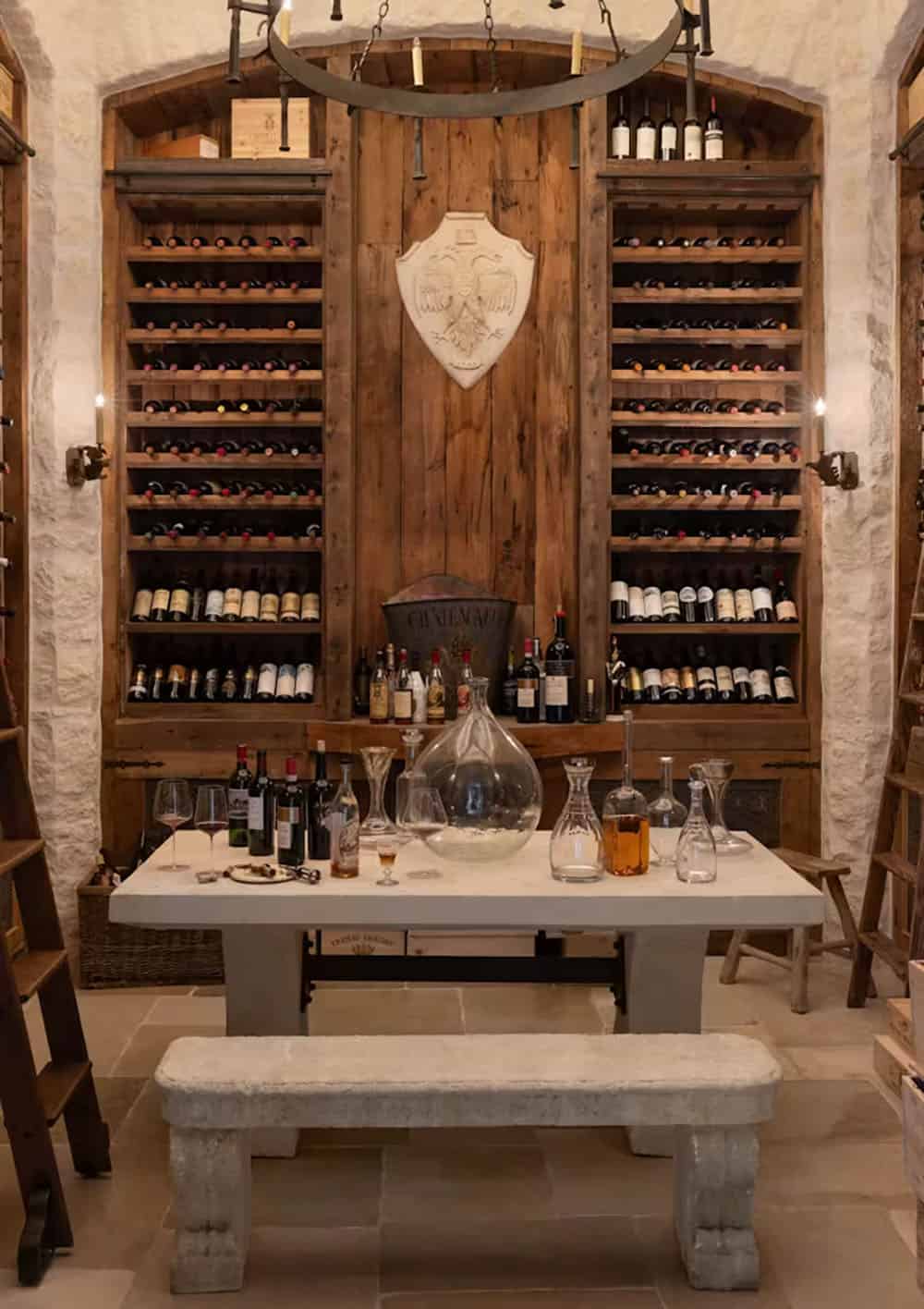 provencal-inspired home wine cellar
