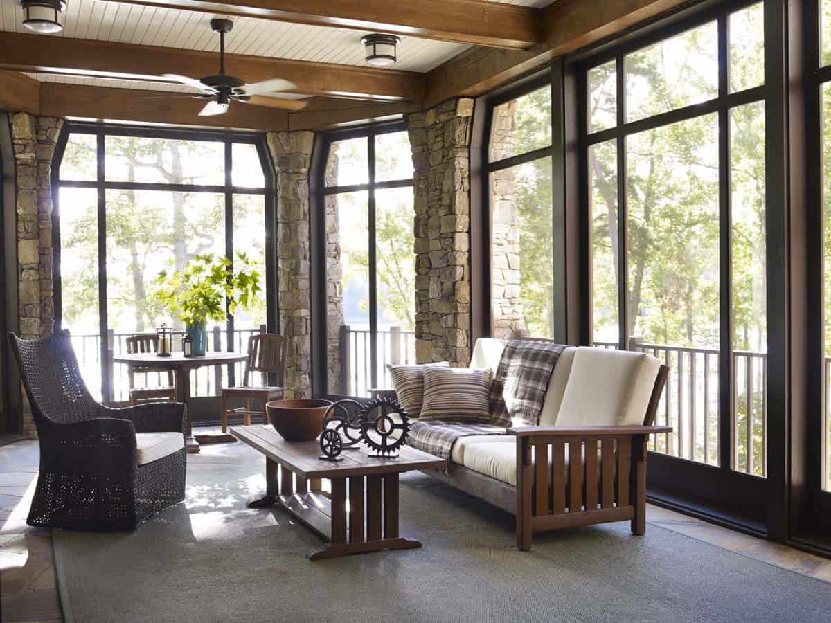 rustic screened porch