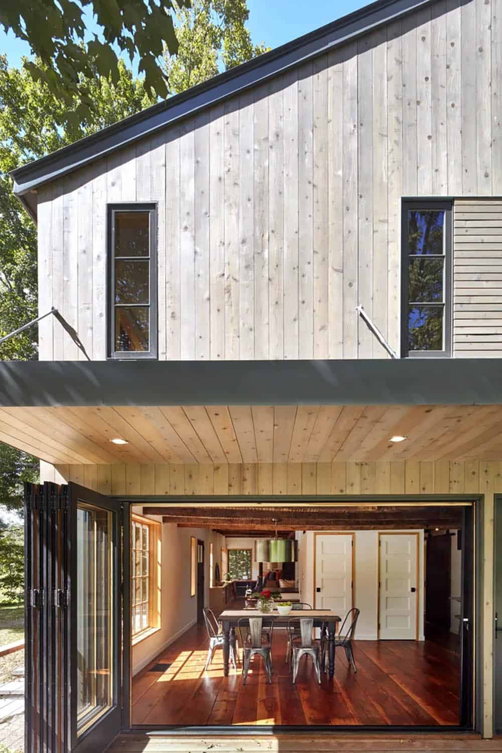 rustic modern farmhouse exterior with a covered porch