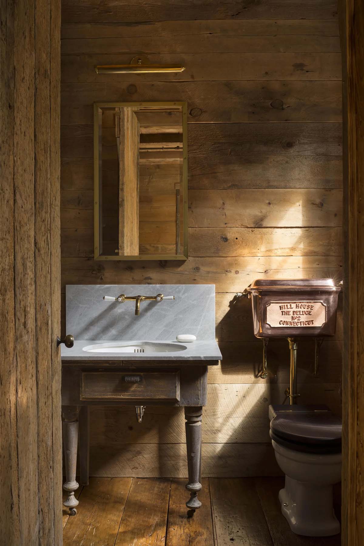rustic powder room