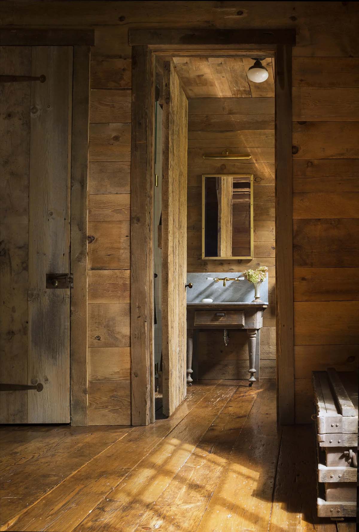 rustic powder room