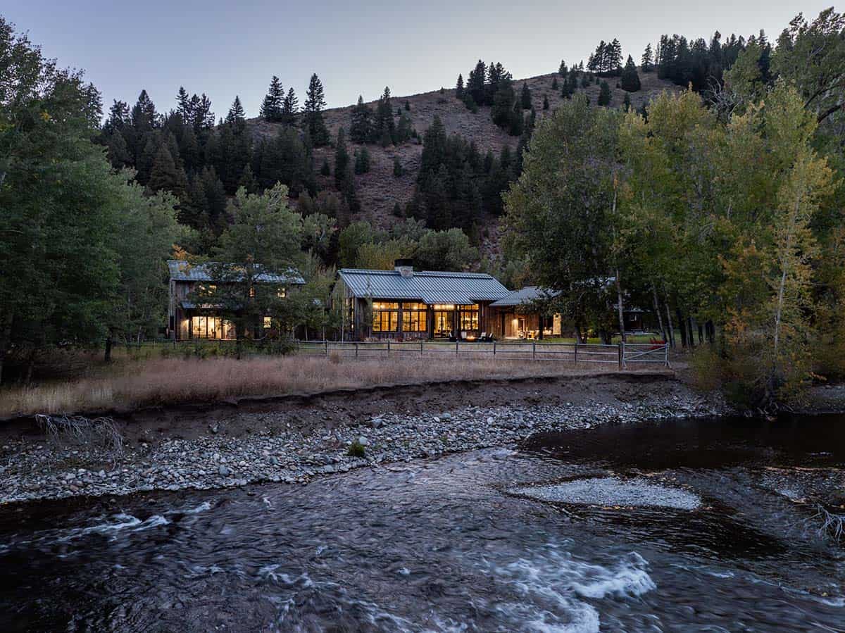 ranch house exterior with a water view