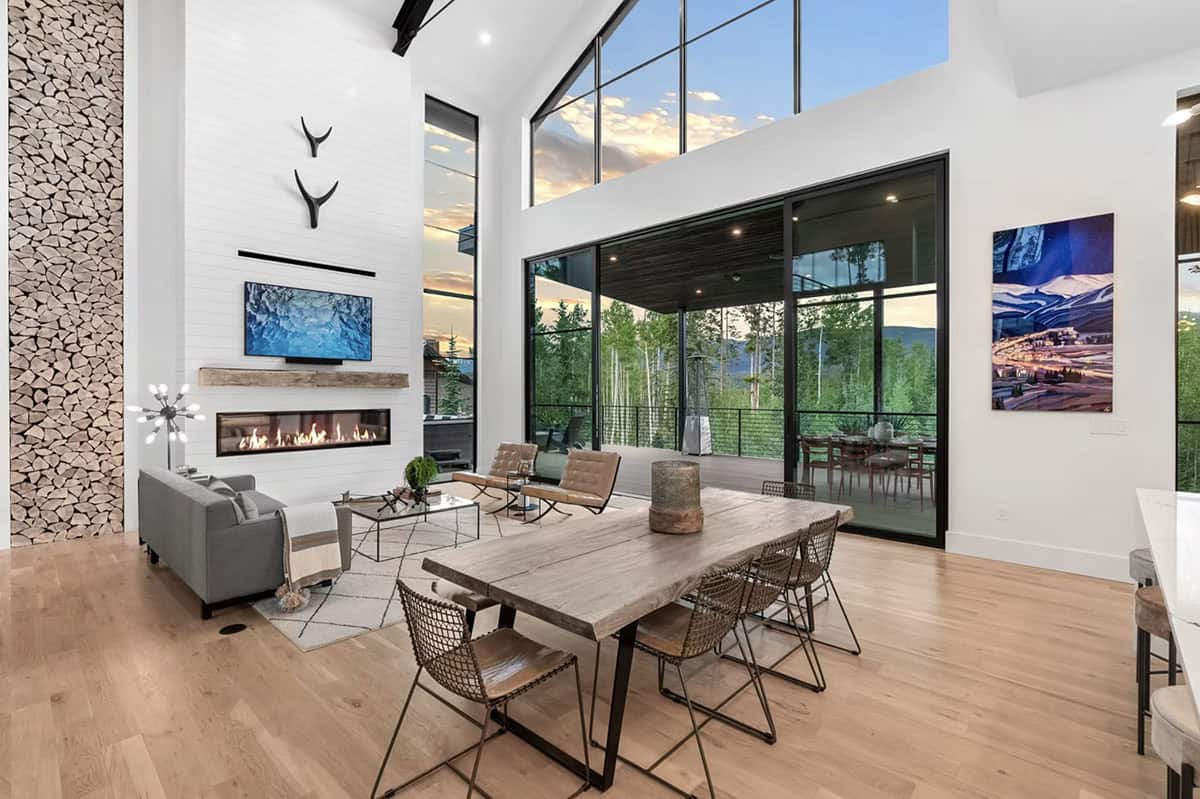 scandinavian modern dining and living room