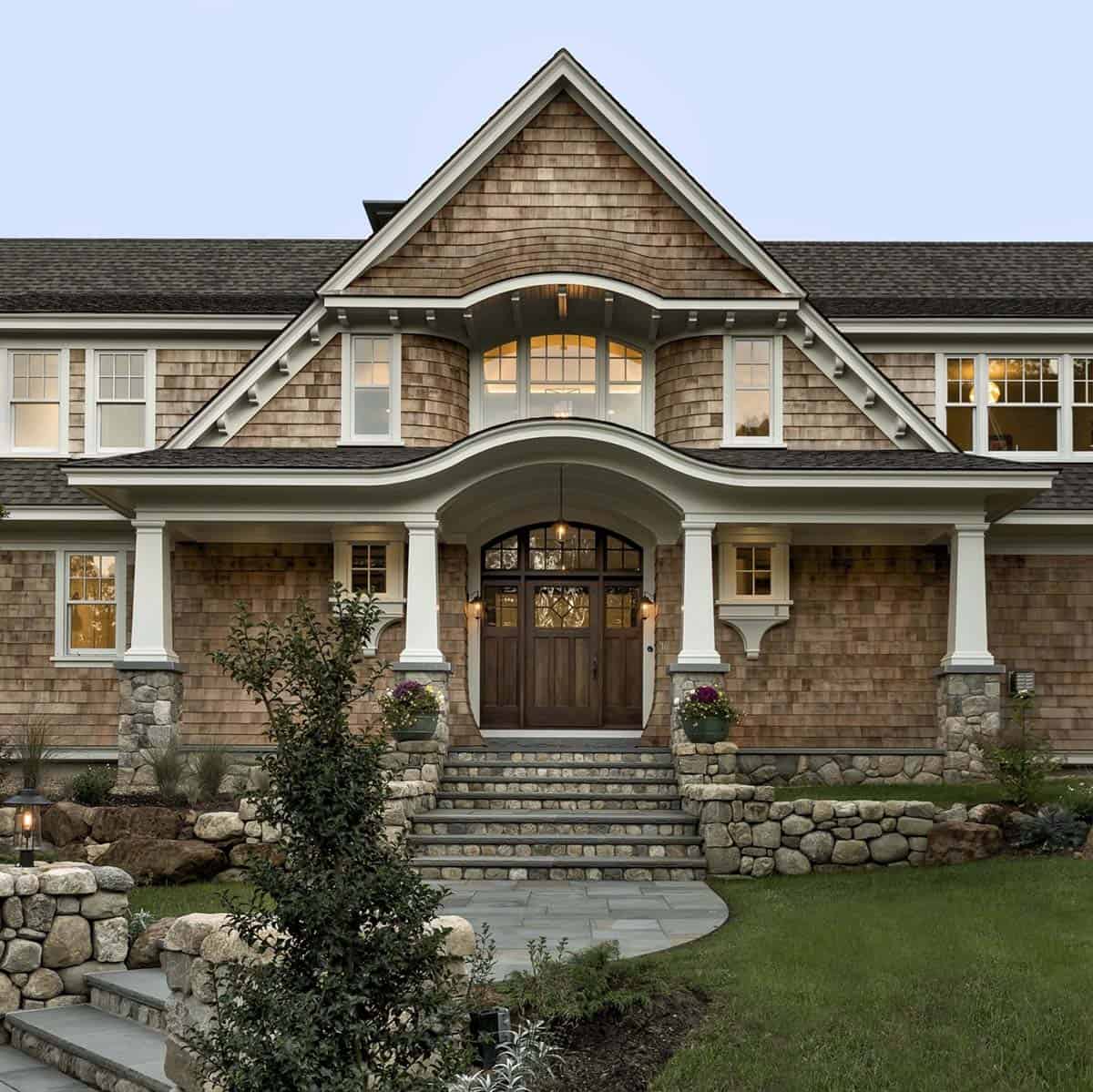 shingle style new england home exterior