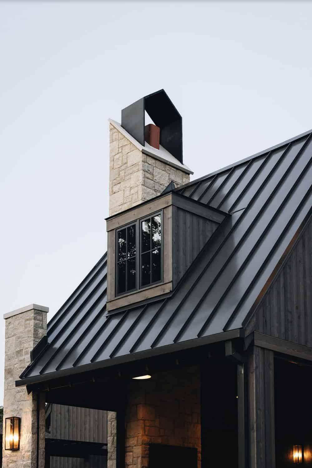 Transitional Style Home Exterior roof detail