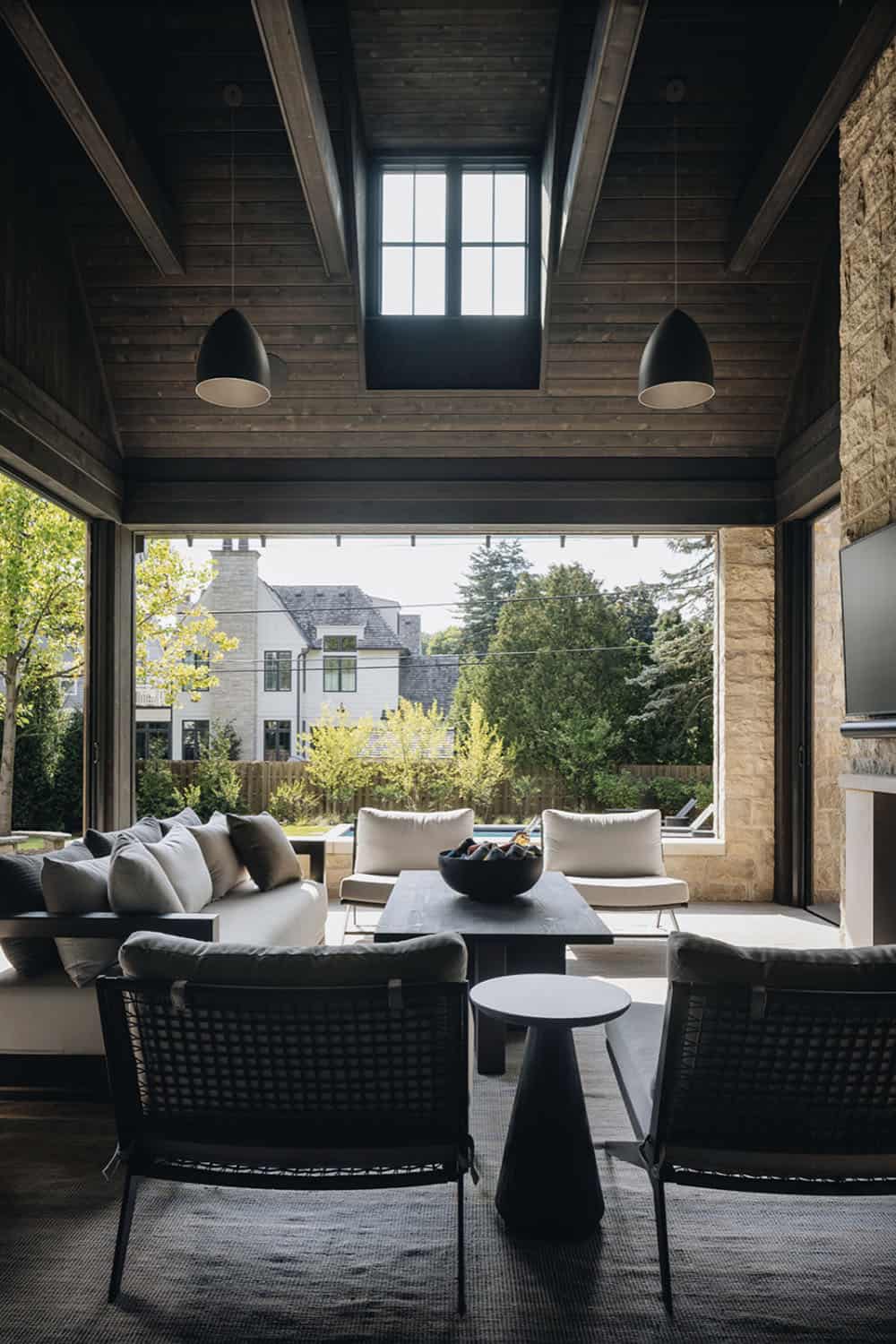 Transitional Style Home Covered Porch