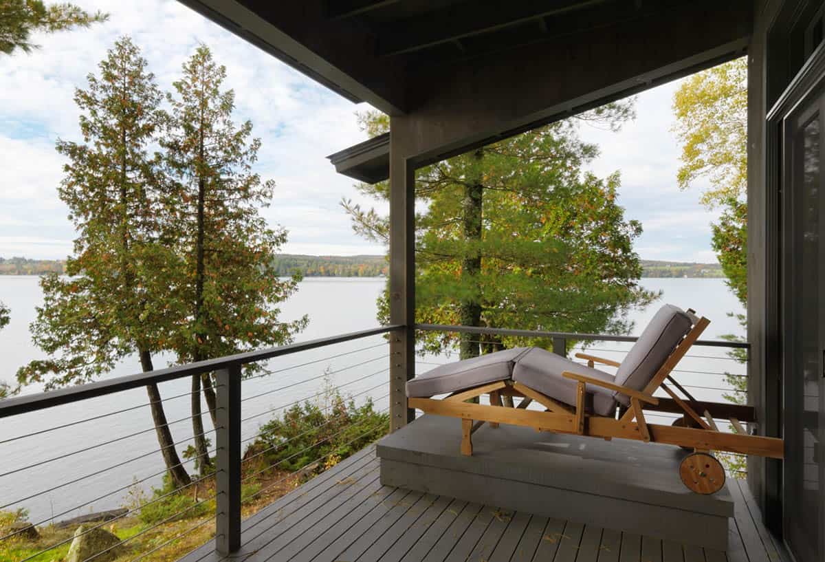 rustic bedroom private balcony