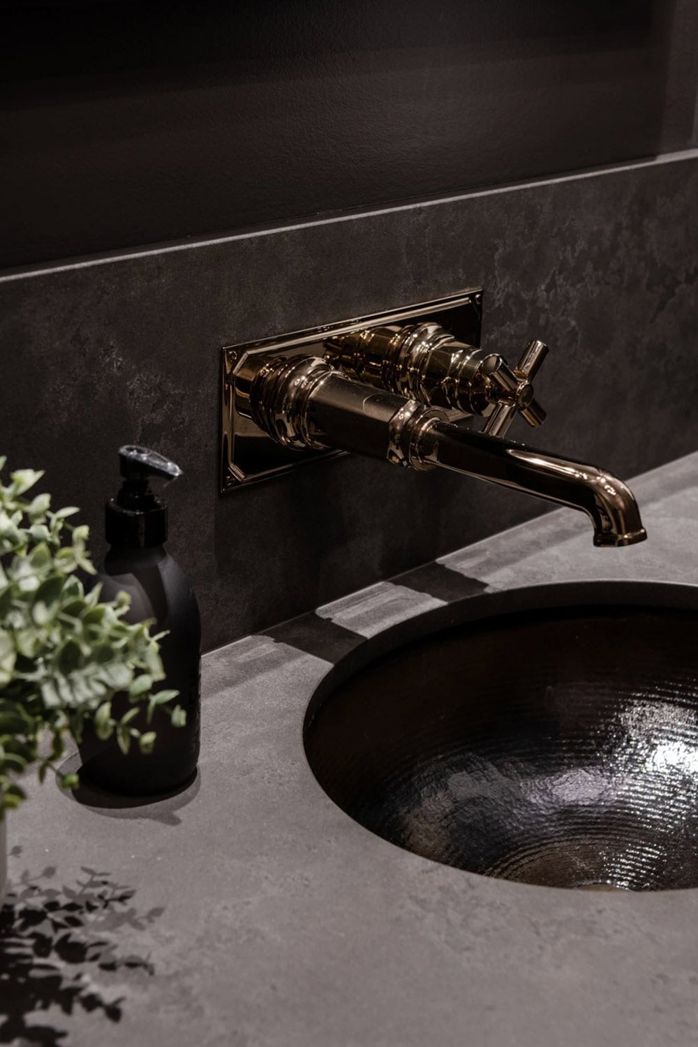 transitional style powder room