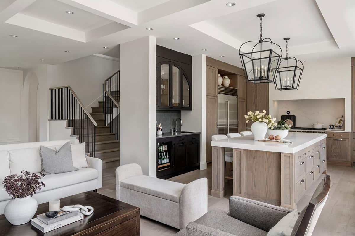 transitional style great room