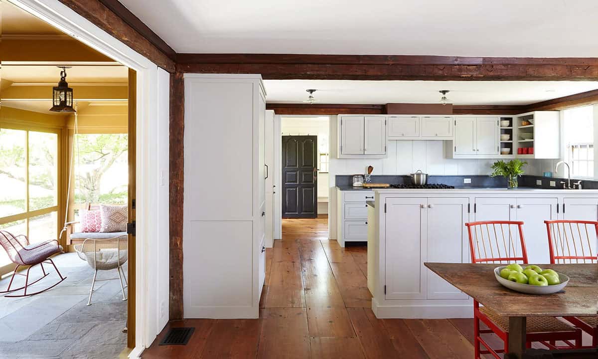 farmhouse style kitchen and dining room