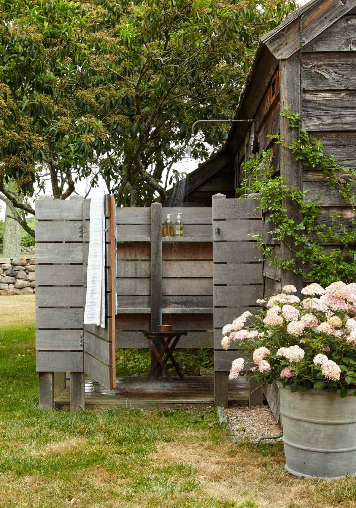 farmhouse style outdoor shower