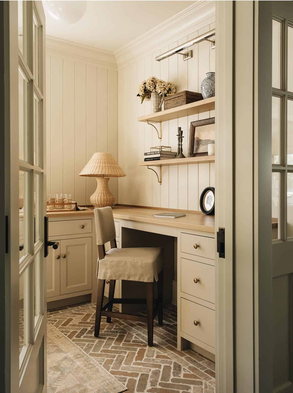 contemporary laundry room with a work station