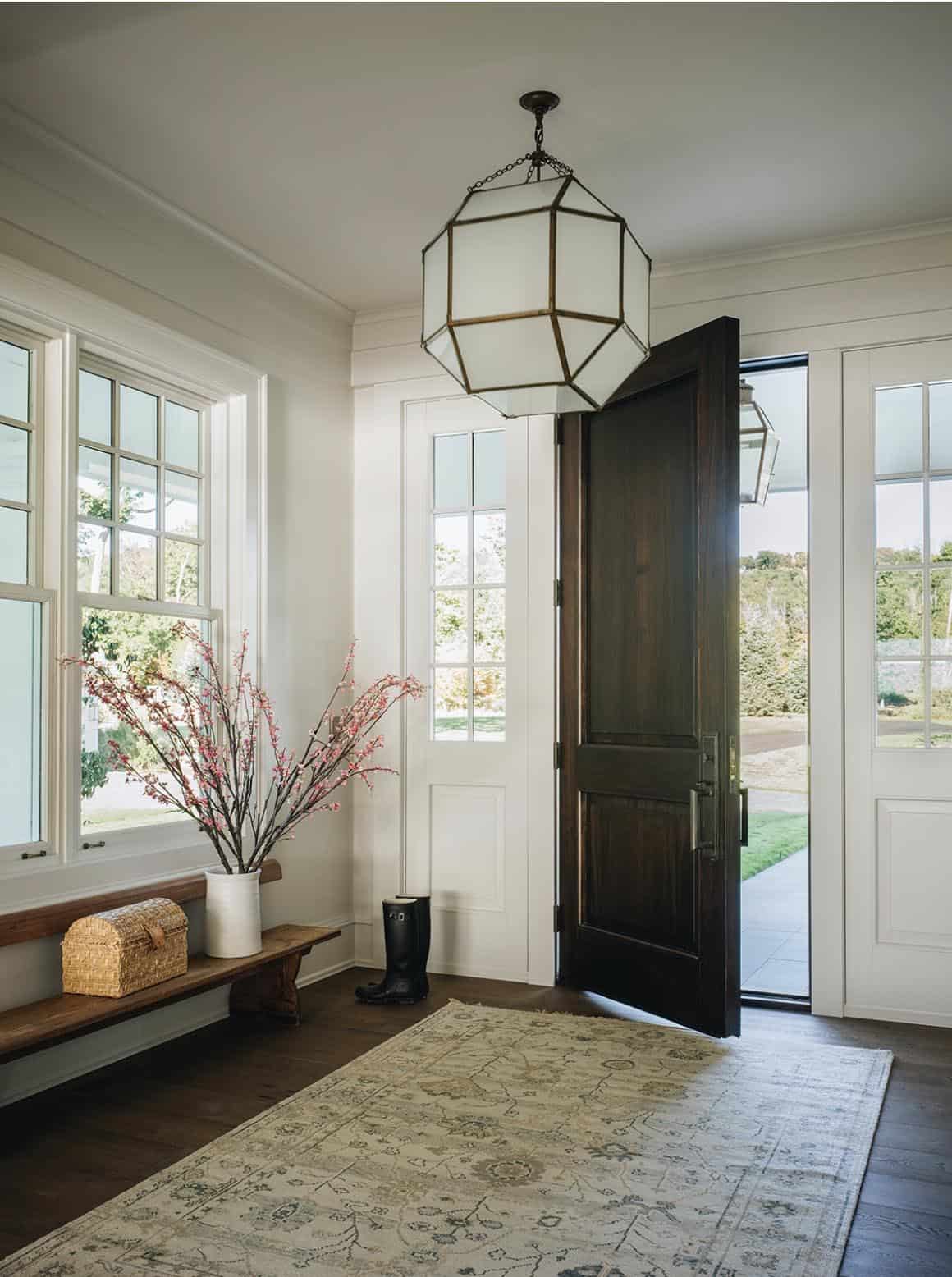 contemporary lake house entry