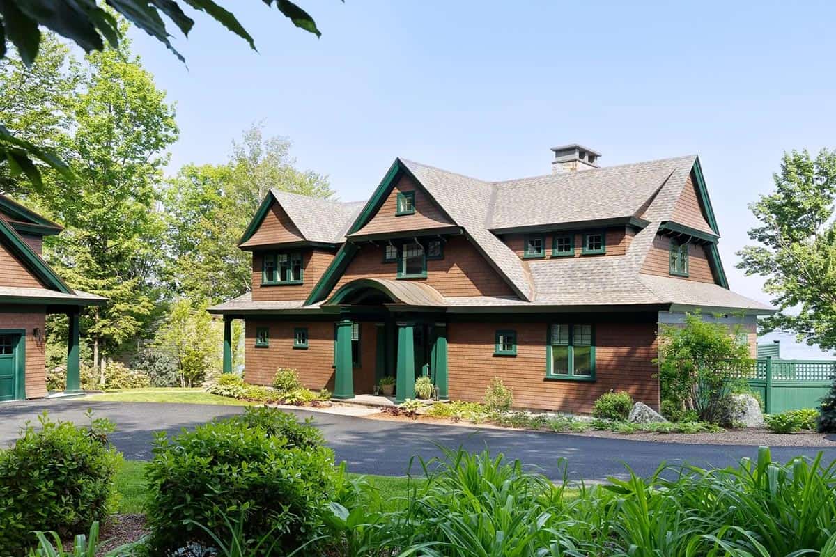 contemporary lake house exterior
