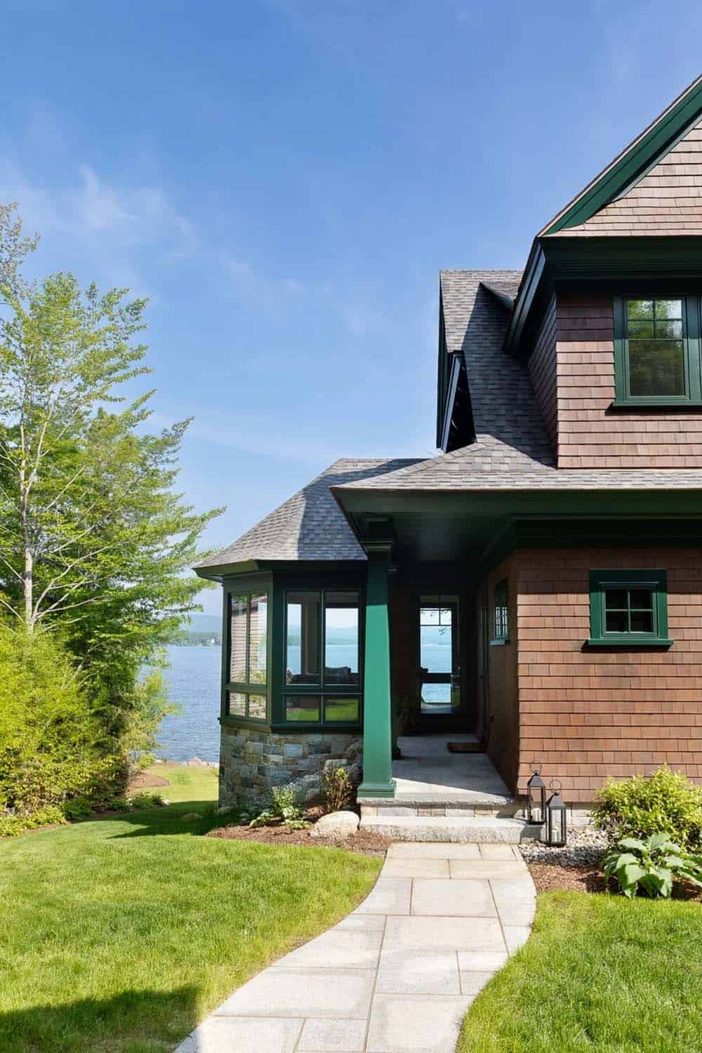 contemporary lake house exterior