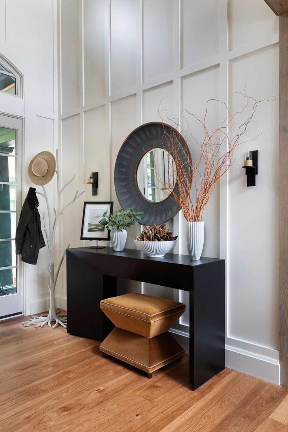 contemporary lake house entry