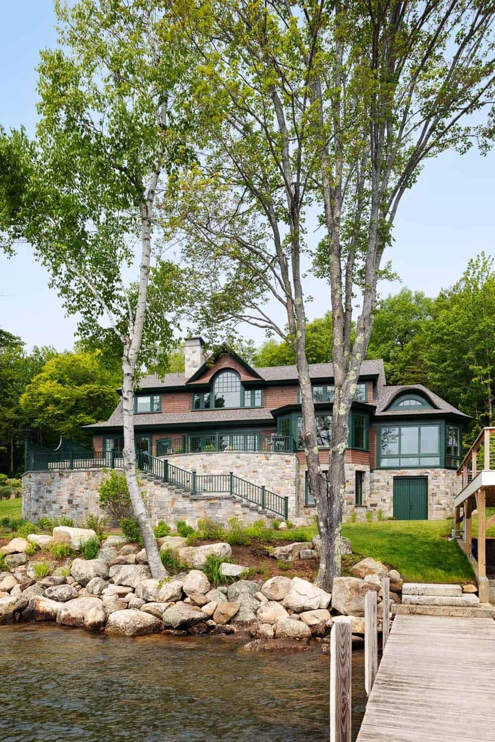 contemporary lake house exterior