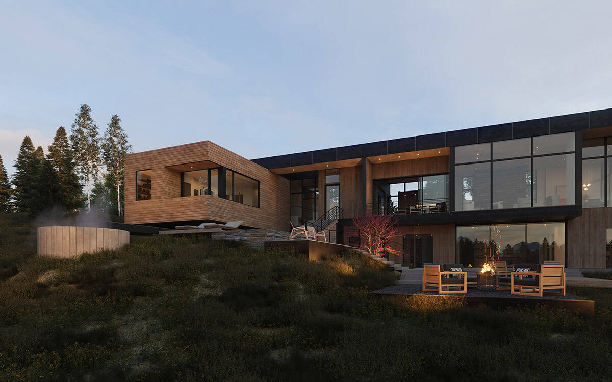 contemporary mountain house exterior 