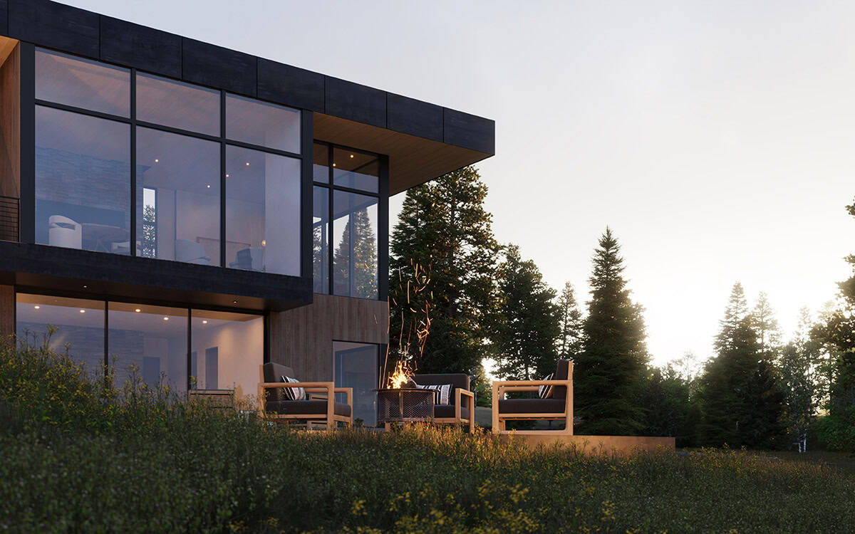 contemporary mountain house exterior 