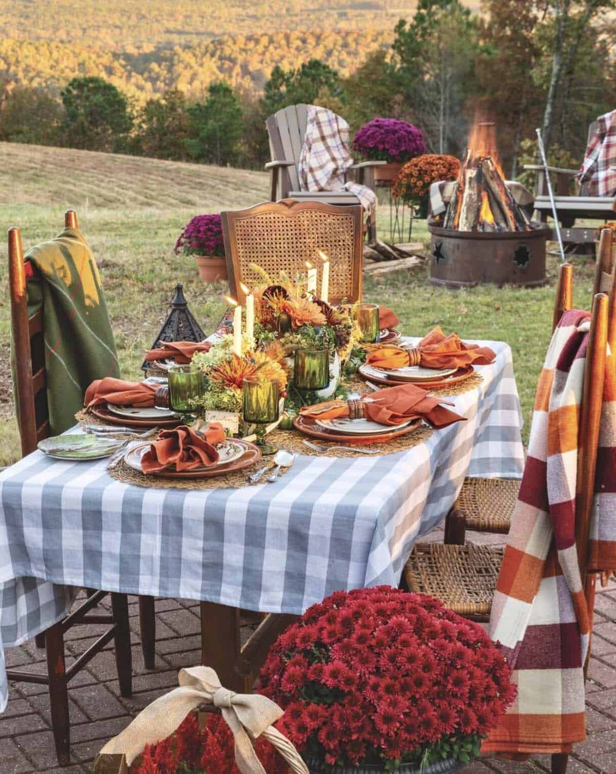 outdoor harvest table