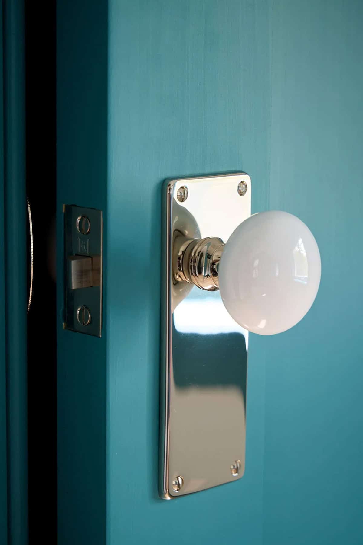farmhouse style entry door knob detail