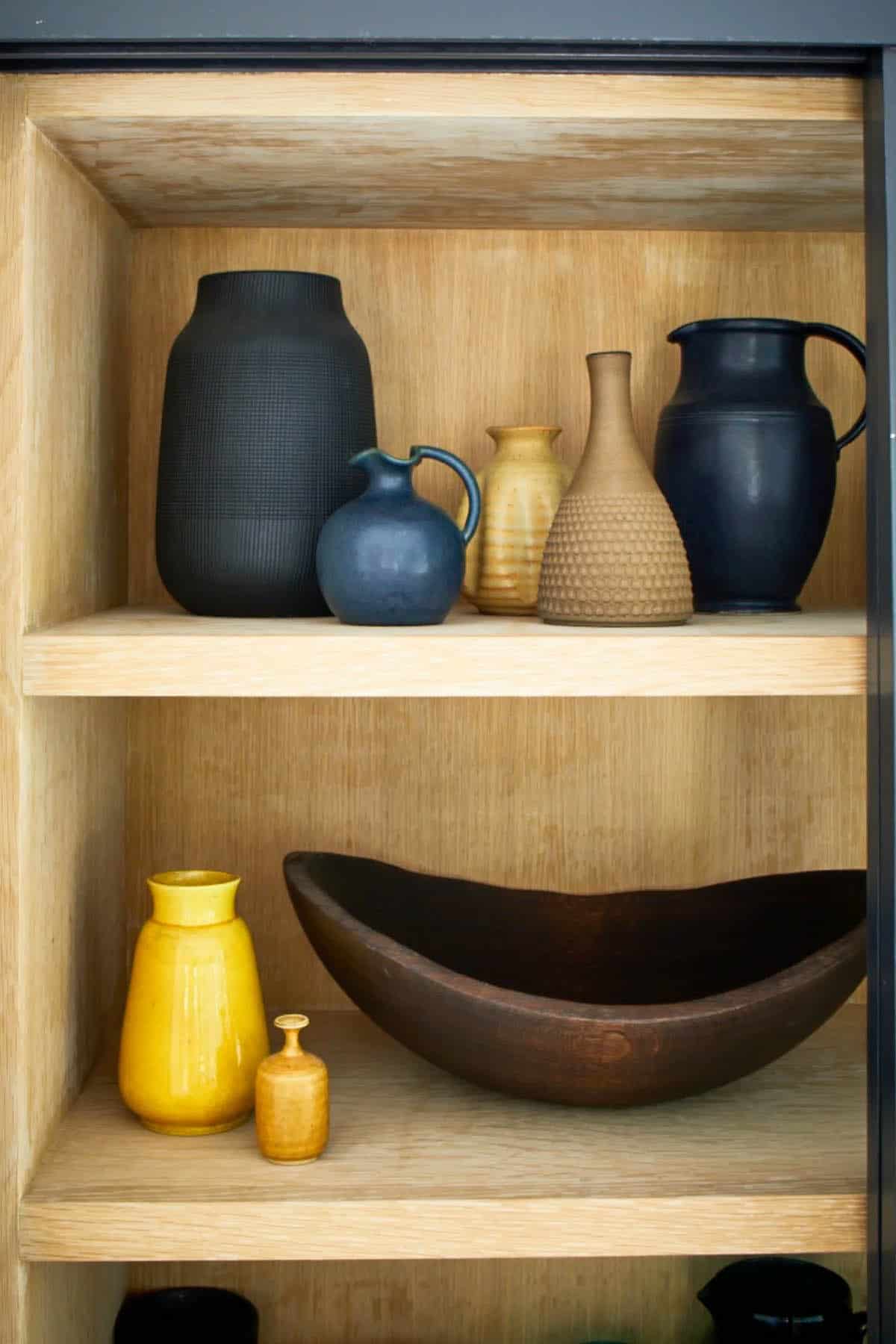 farmhouse style kitchen shelf detail