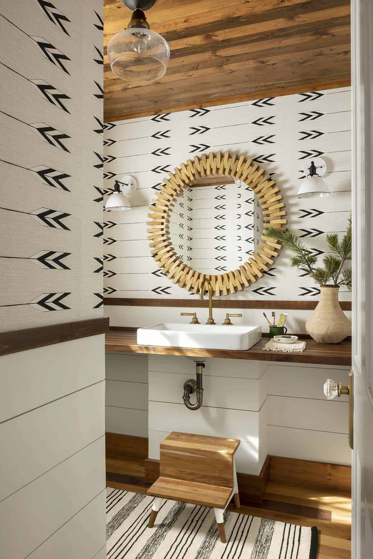 modern rustic powder room
