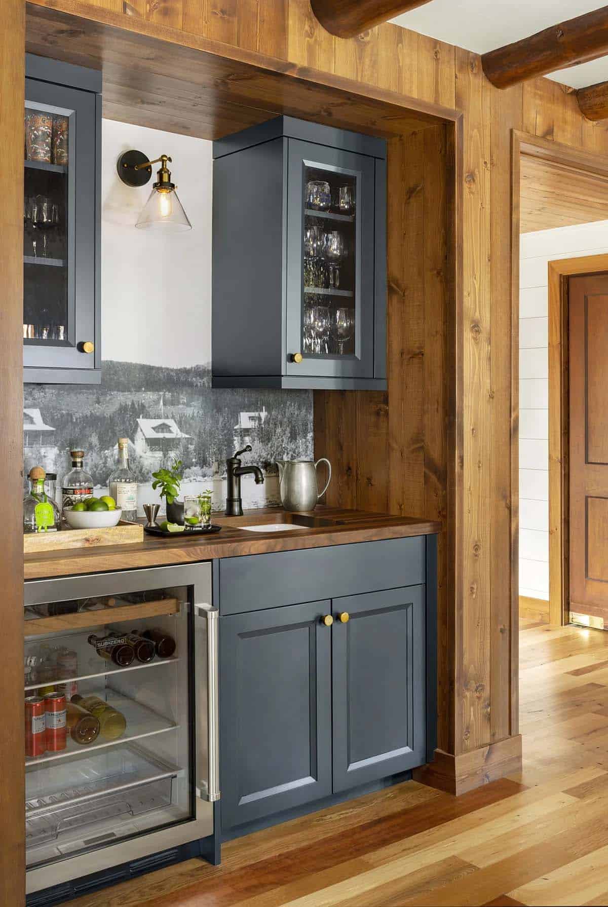 modern rustic wet bar