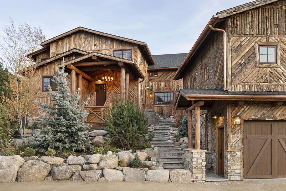 rustic lake house exterior