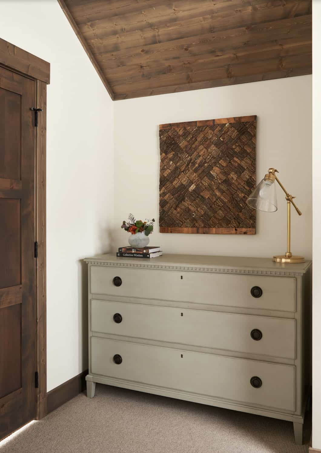 rustic kids bedroom with a dresser