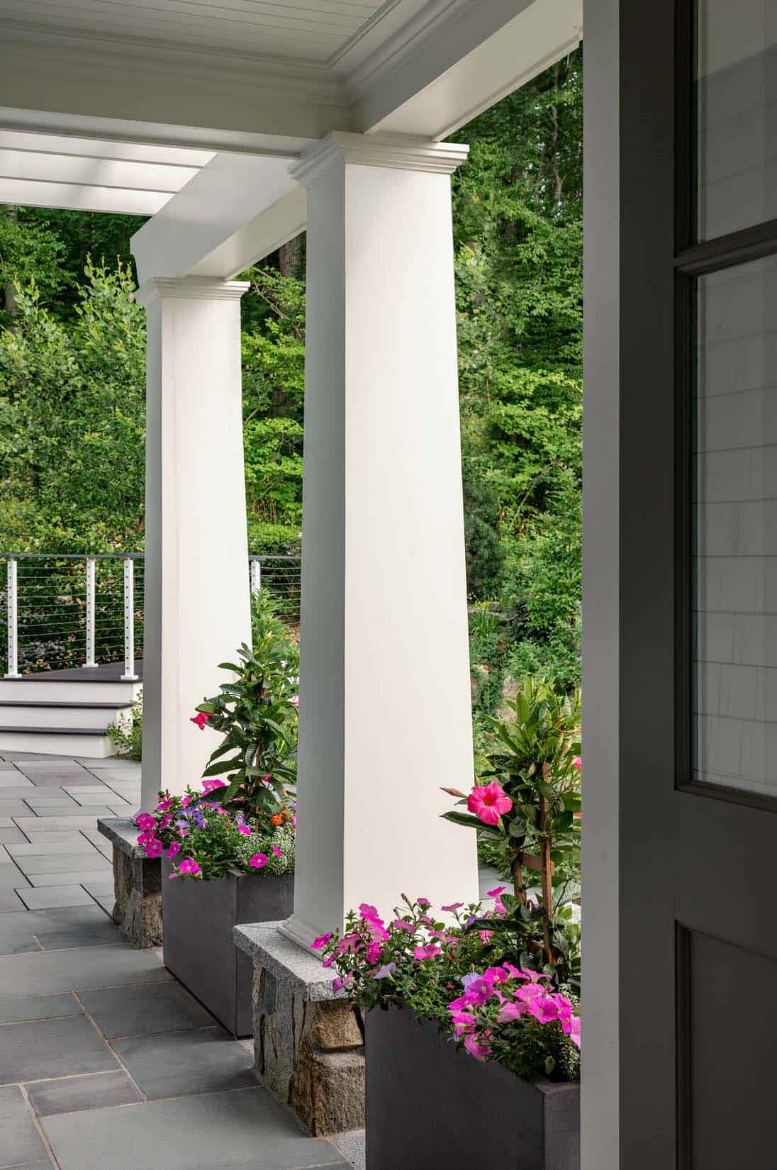 lake house exterior covered front porch