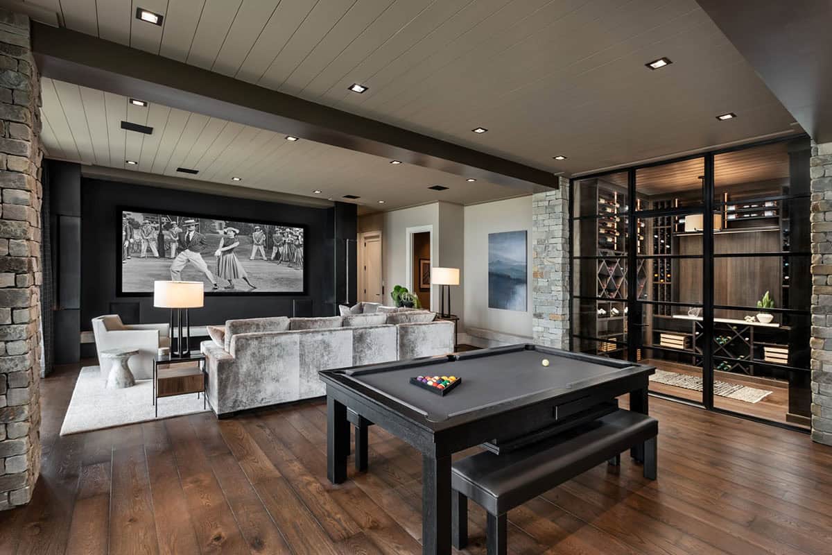 modern lower-level family room