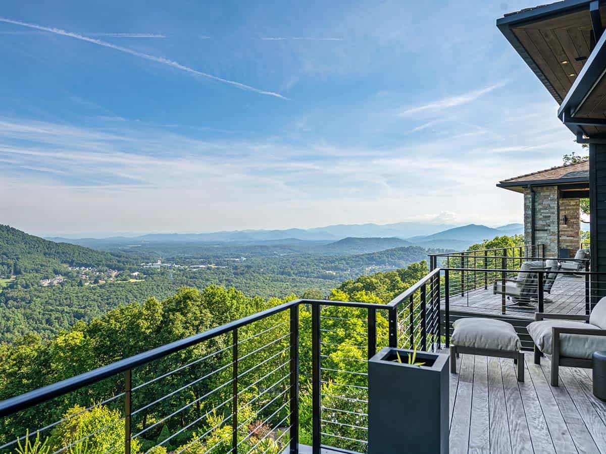 mountain home exterior with a deck