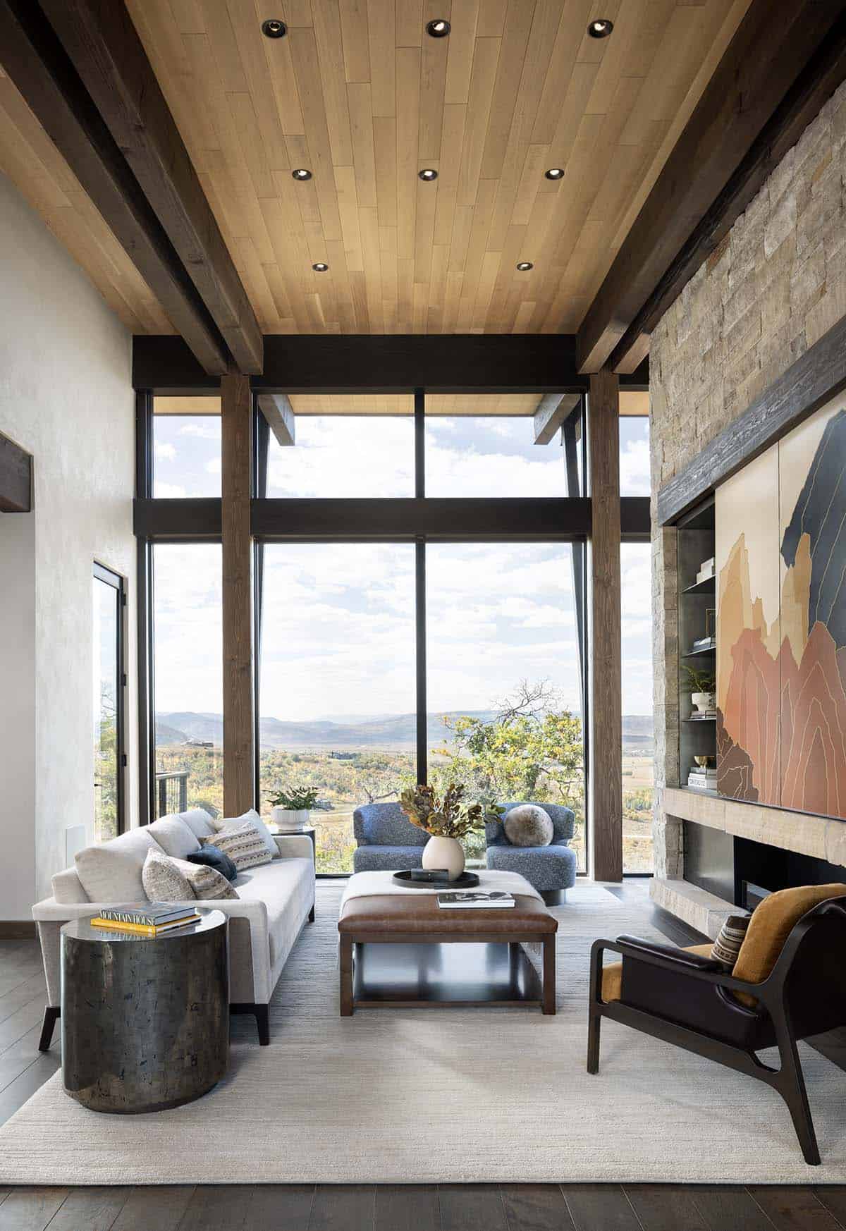 modern living room with a large window