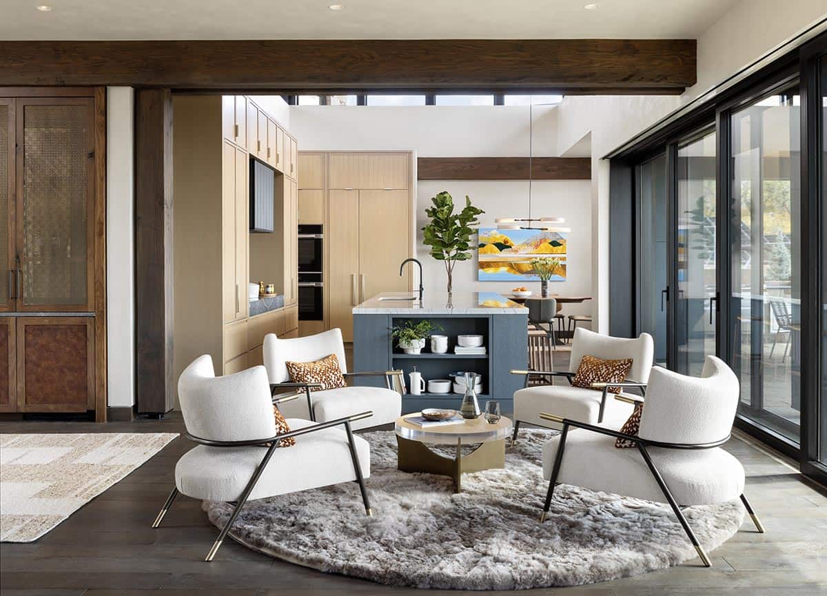 modern lounge and kitchen