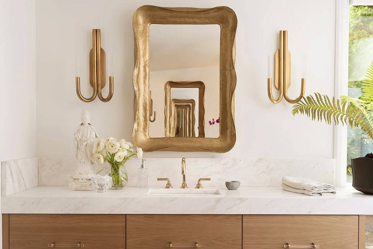 mid-century modern bathroom vanity