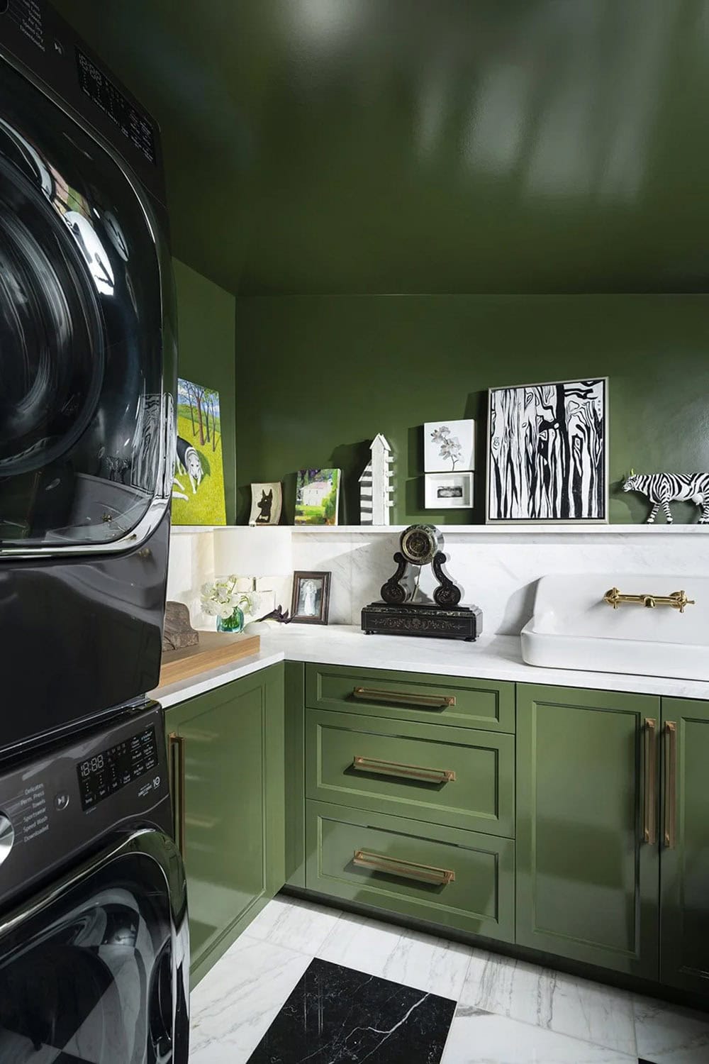 mid-century modern laundry room