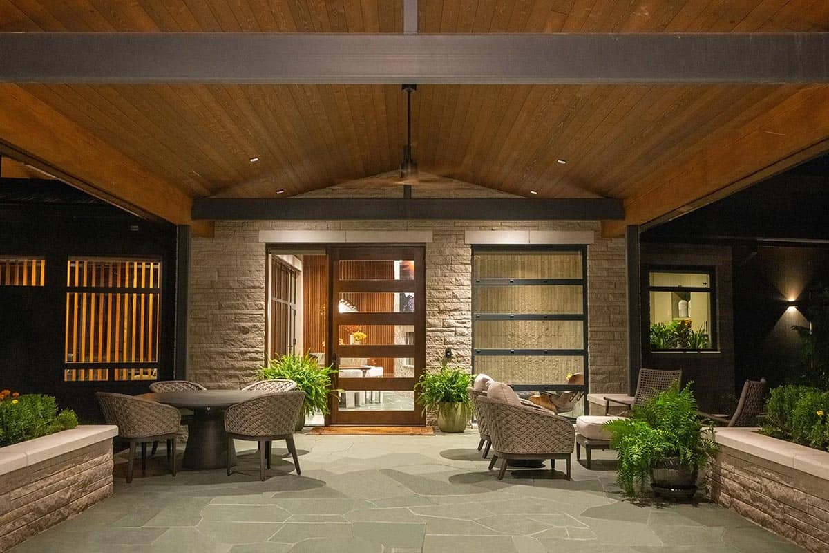 midcentury modern home exterior entry
