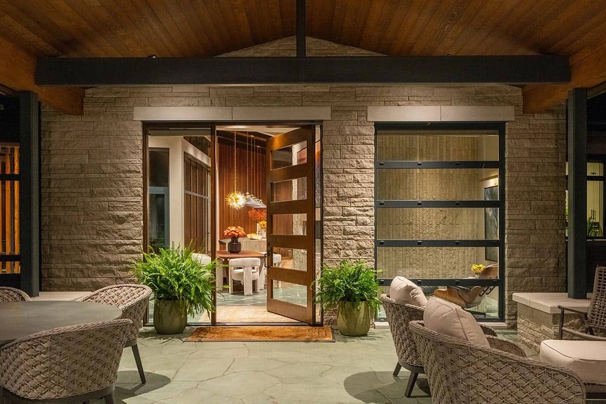 midcentury modern home exterior entry