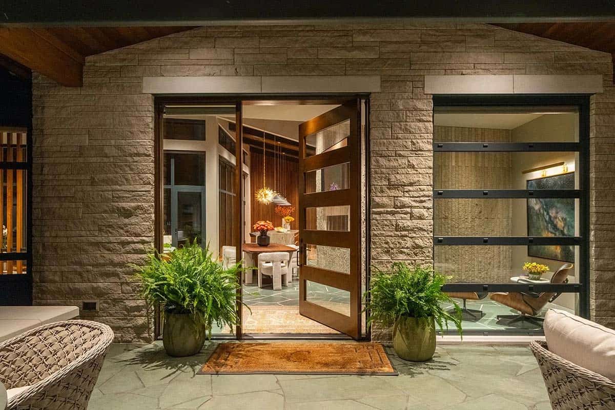 midcentury modern home exterior entry