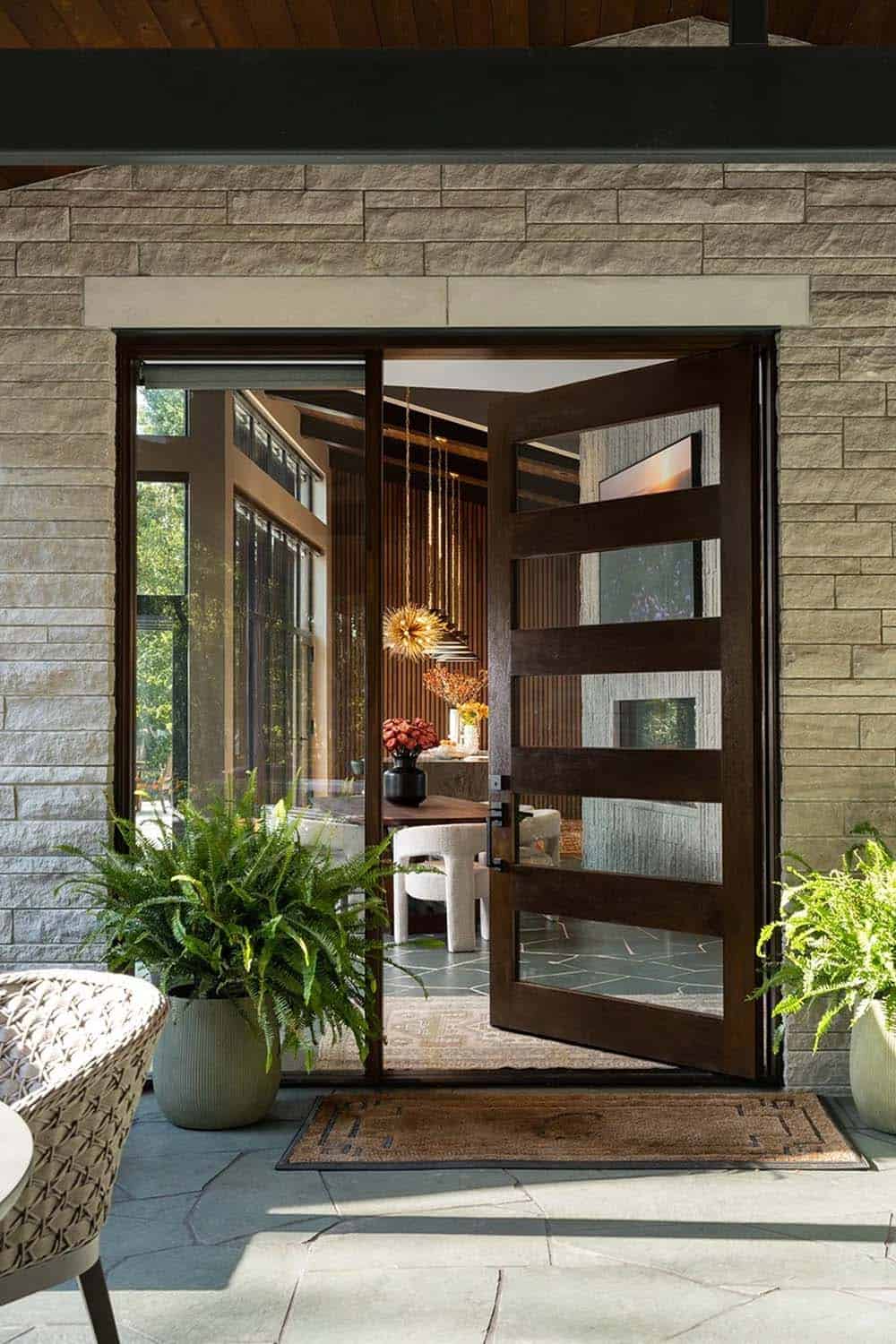 midcentury modern home exterior entry