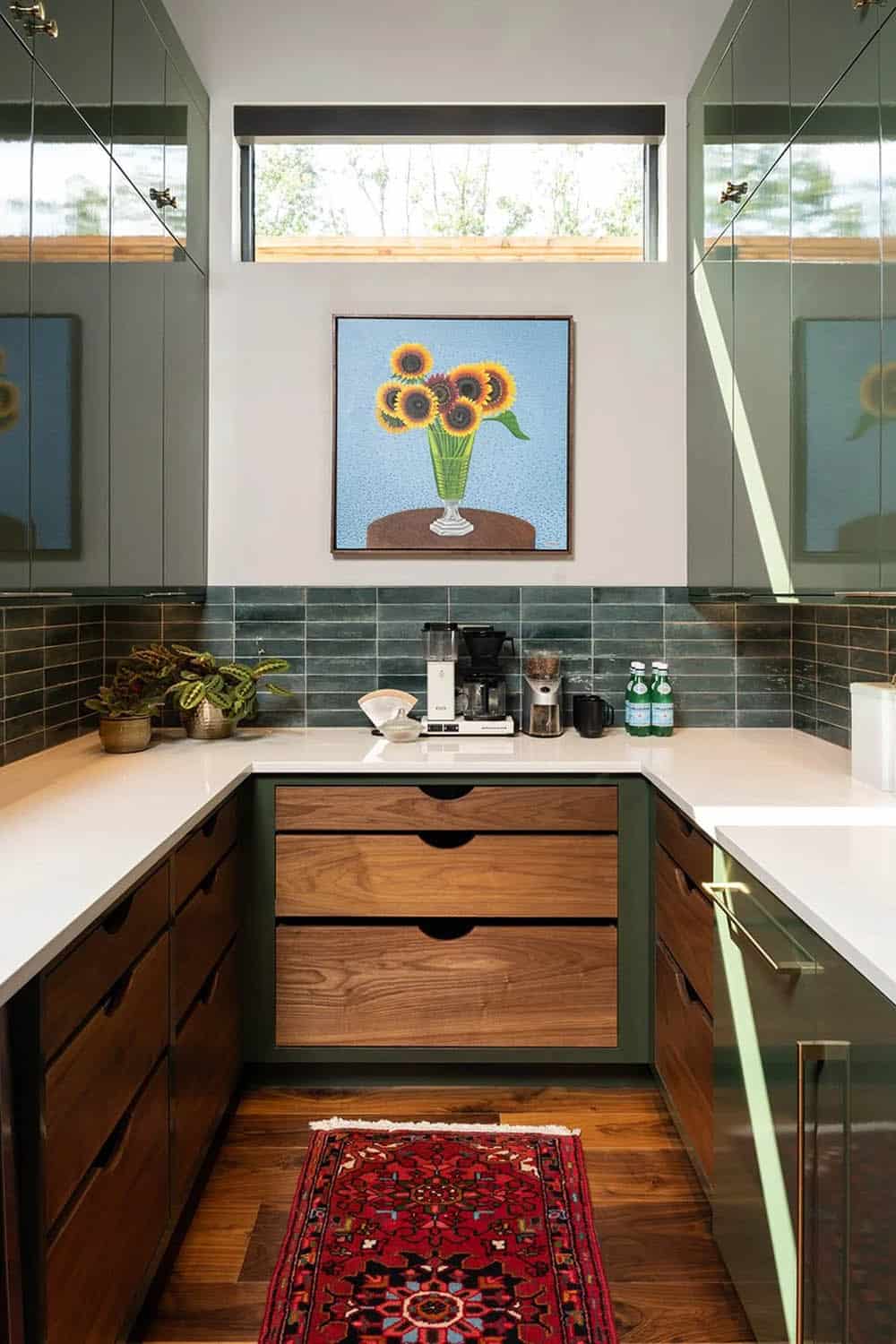 midcentury modern walk-in pantry