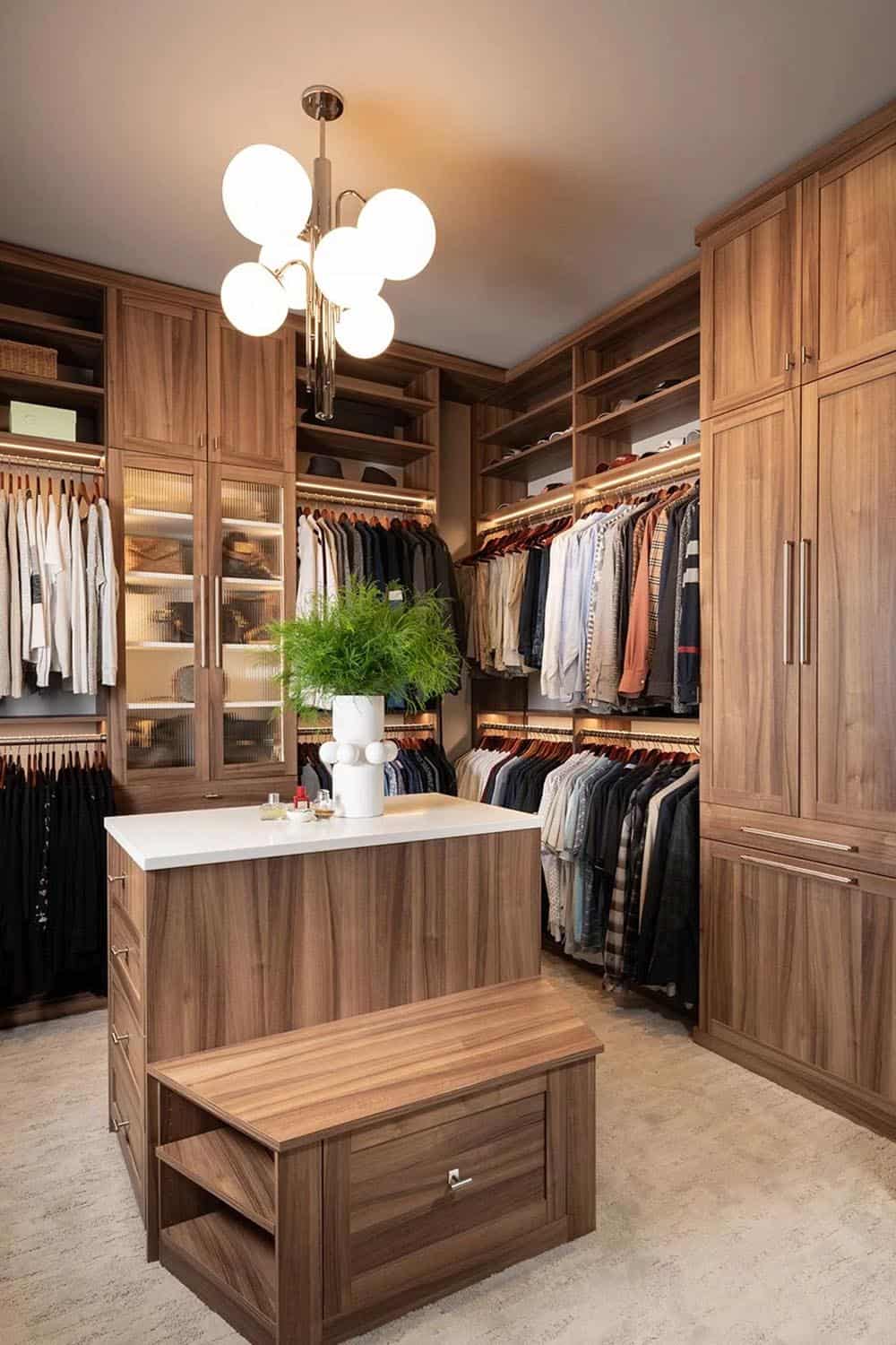 midcentury modern walk-in closet