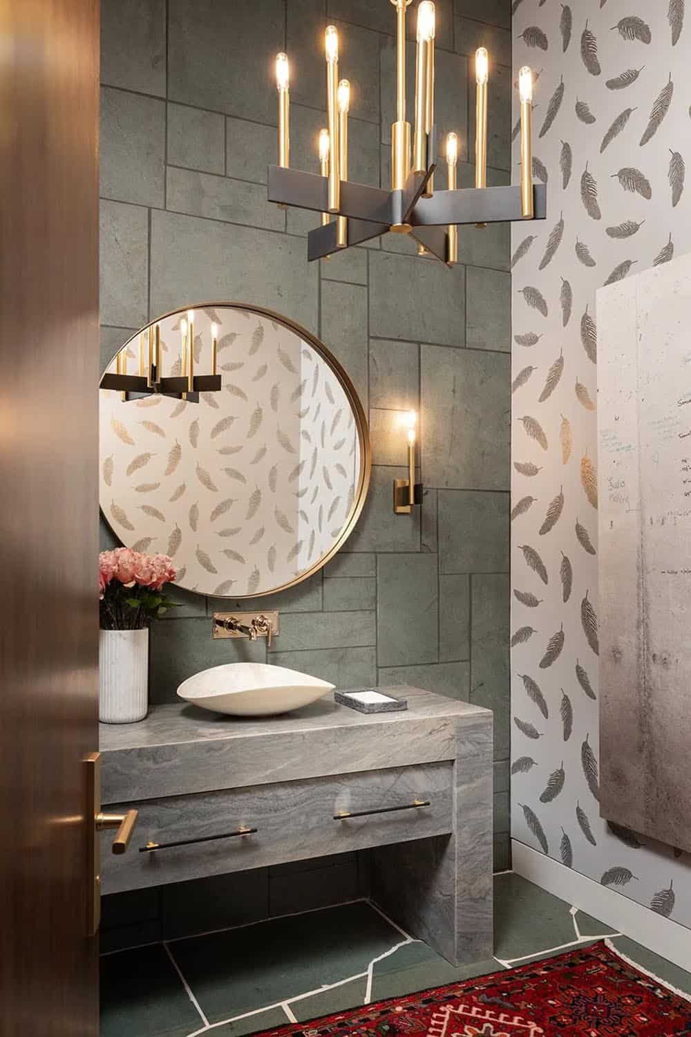 midcentury modern powder room