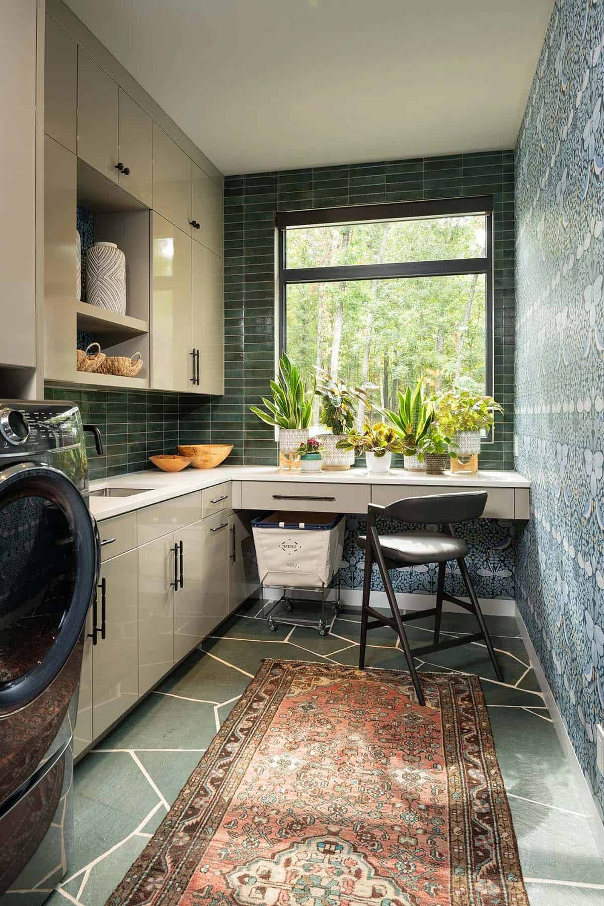 midcentury modern laundry room